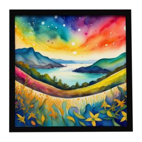 Hypericum or St. John's Wort in Color Framed Metal Print Bathroom, Kitchen, Office, Home Decor Wall Art Ready to Hang, Square, 8X8